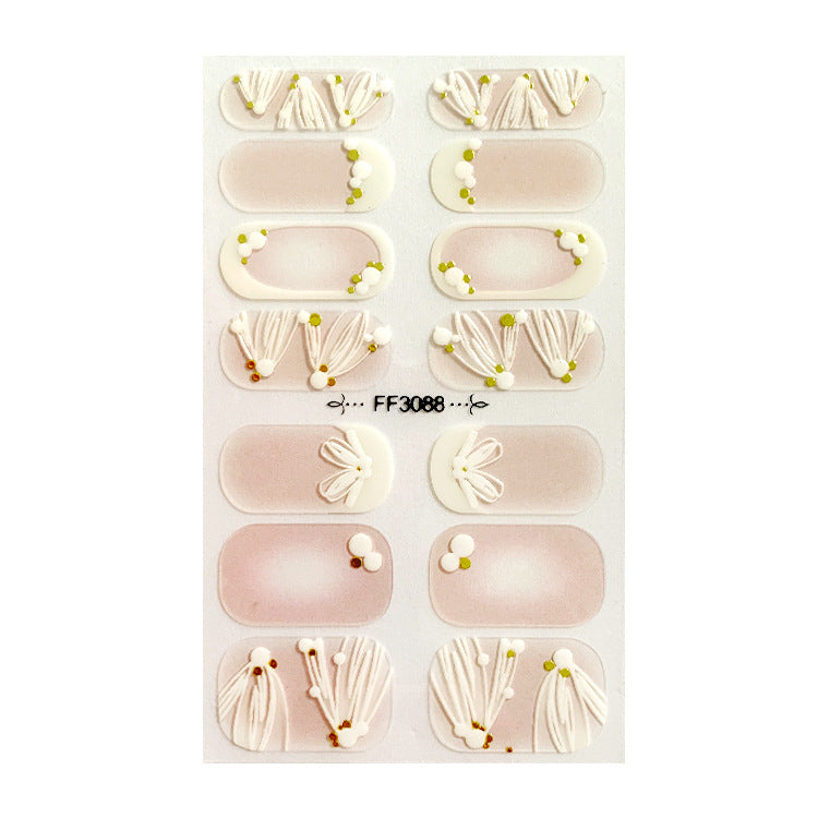 3D Kristall Nagelsticker – Selbstklebende Nail Wraps im Relief-Design