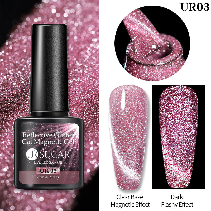 Laser Cat Eye Gel Nagellack Maniküre Crystal Diamond In The Debris Cat Eye Gel Polish