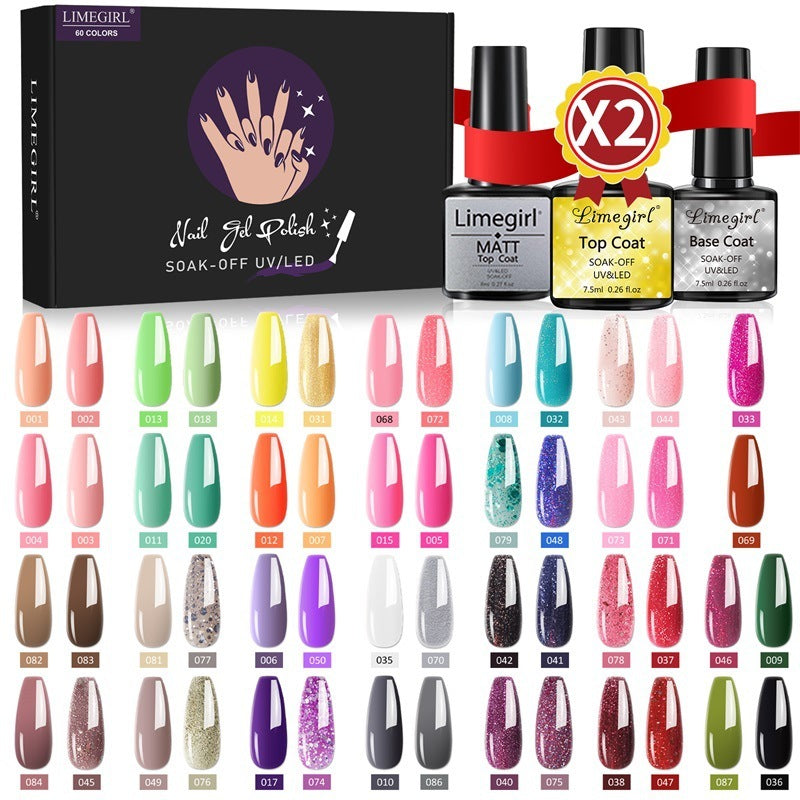 60 Farben Nail Art Funktionskleber Set Abnehmbar