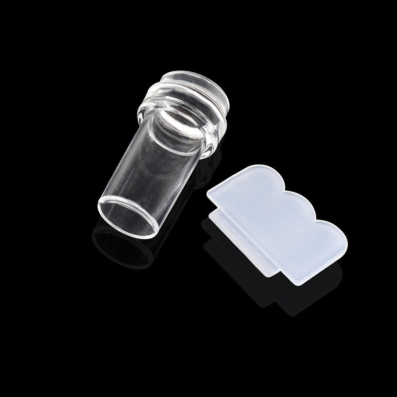 Nail Art Transparent Seal Nail Voller transparenter Griff Seal Head Flower Scraper Print