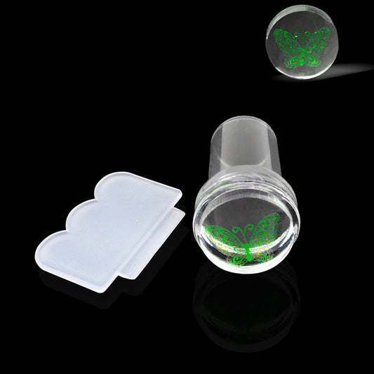 Nail Art Transparent Seal Nail Voller transparenter Griff Seal Head Flower Scraper Print