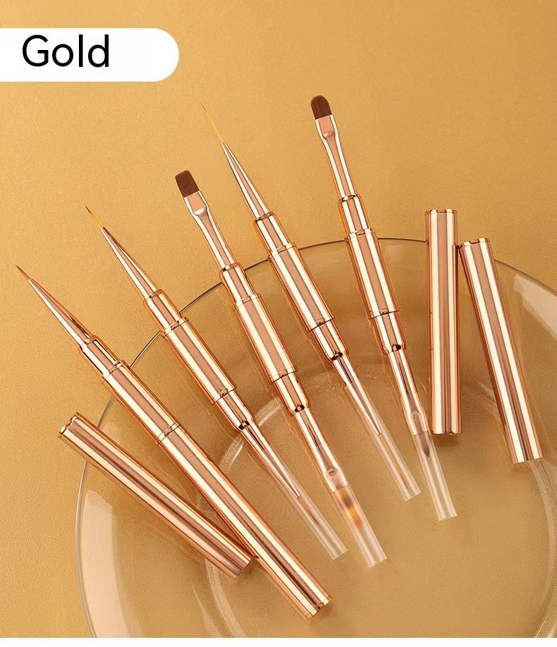 5-teiliges doppel köpfiges Nagel bürsten kabel mit Deckel