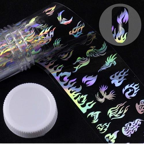 Holografische Nagelfolie – Sternenhimmel-Design | 1m x 4cm | in Flasche