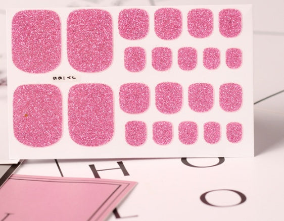 Selbstklebende Glitzer-Nagelsticker für Zehennägel | Weiches Material | DIY Pediküre | 58x93 mm