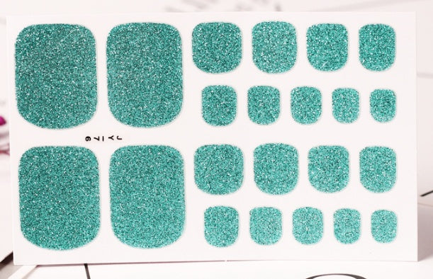 Selbstklebende Glitzer-Nagelsticker für Zehennägel | Weiches Material | DIY Pediküre | 58x93 mm