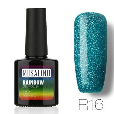 ROSALIND Nagelfreier, lang anhaltender, ungiftiger Nagellack, -Phototherapie-Kleber, mit Sternen besetztes Regenbogensystem.