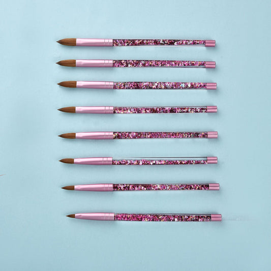 Öl-gefüllt Rosa Nerz Haar Nagel Stift Nail art Pen