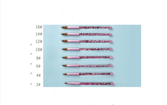 Öl-gefüllt Rosa Nerz Haar Nagel Stift Nail art Pen