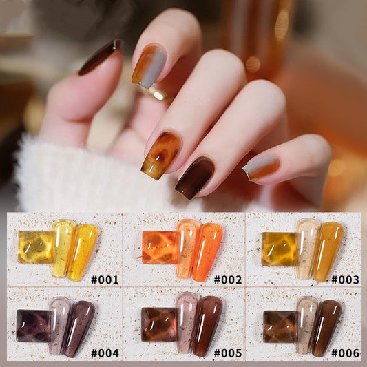 9 Farben Bernstein Set UV Gel Nagellack Eis Penetration Soak Off Glänzende