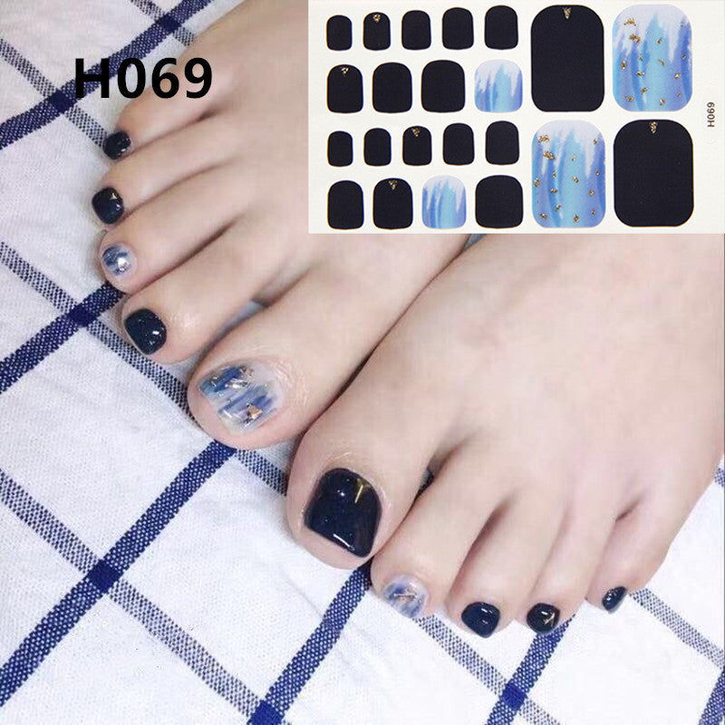 Selbstklebende Fußnagelsticker aus Harz – Nail Wraps für Pediküre, Verschiedene Designs