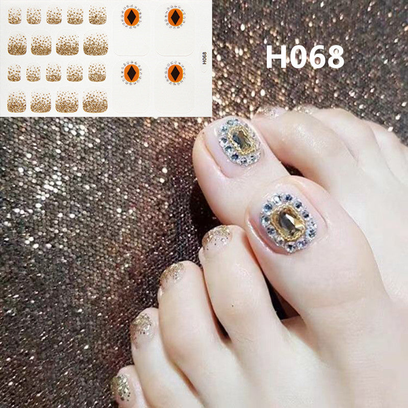 Selbstklebende Fußnagelsticker aus Harz – Nail Wraps für Pediküre, Verschiedene Designs