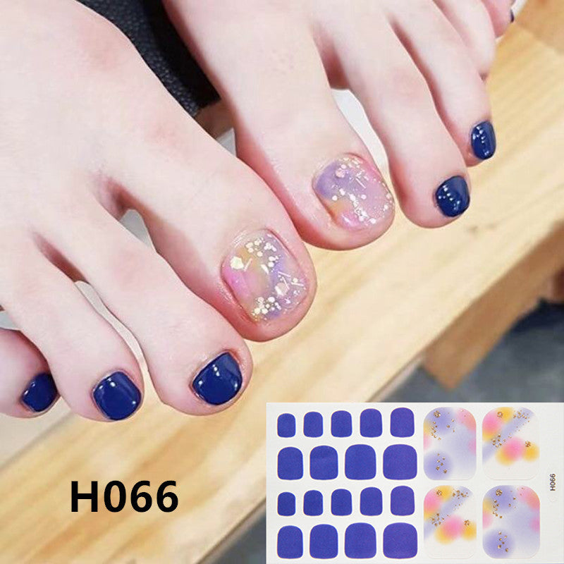 Selbstklebende Fußnagelsticker aus Harz – Nail Wraps für Pediküre, Verschiedene Designs