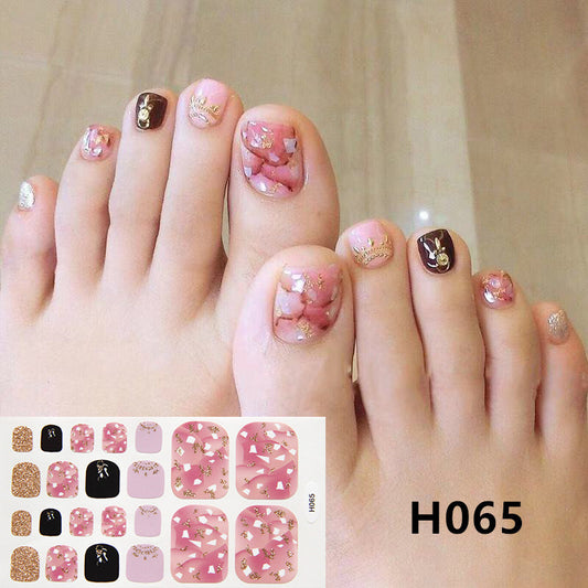 Selbstklebende Fußnagelsticker aus Harz – Nail Wraps für Pediküre, Verschiedene Designs