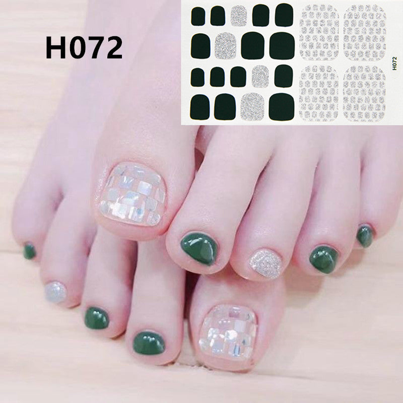 Selbstklebende Fußnagelsticker aus Harz – Nail Wraps für Pediküre, Verschiedene Designs