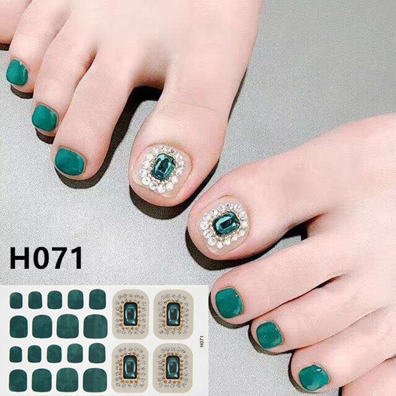 Selbstklebende Fußnagelsticker aus Harz – Nail Wraps für Pediküre, Verschiedene Designs