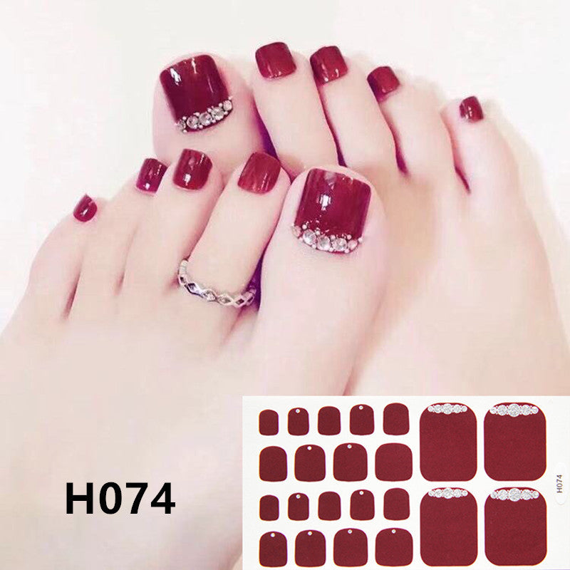 Selbstklebende Fußnagelsticker aus Harz – Nail Wraps für Pediküre, Verschiedene Designs
