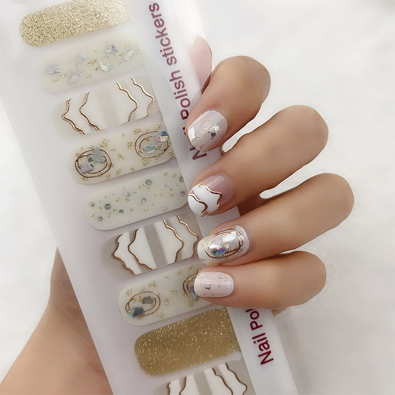 Selbstklebende Nagelsticker mit Farbverlauf & Glitzer – Komplettset mit Nagelfolien, Feile & Zubehör