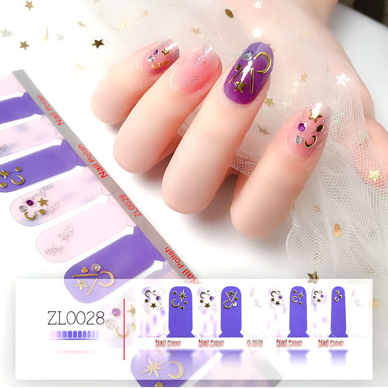 Selbstklebende Nagelsticker mit Farbverlauf & Glitzer – Komplettset mit Nagelfolien, Feile & Zubehör