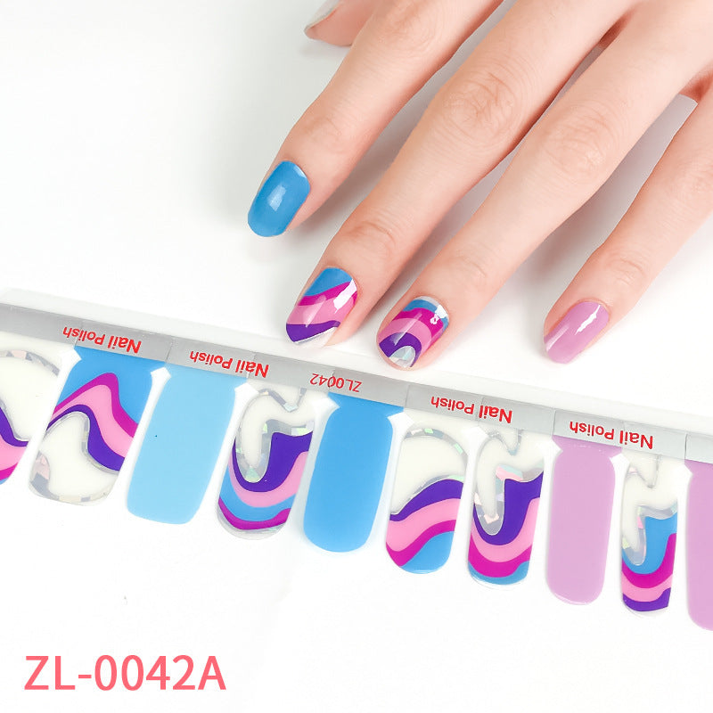 Selbstklebende Nagelsticker mit Farbverlauf & Glitzer – Komplettset mit Nagelfolien, Feile & Zubehör