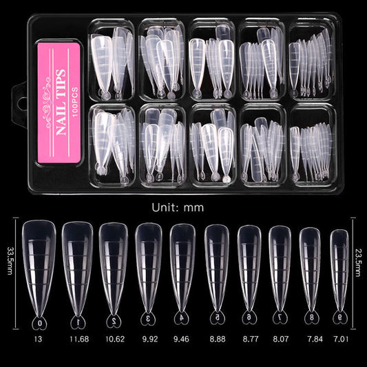 Nail art Blätter Ultra-dünne Nicht-kennzeichnung Wasser Drop Hingewiesen Rüstung Ballett Sarg Trapez Rüstung Blätter 100 Stück box Rüstung Blätter mit Skala