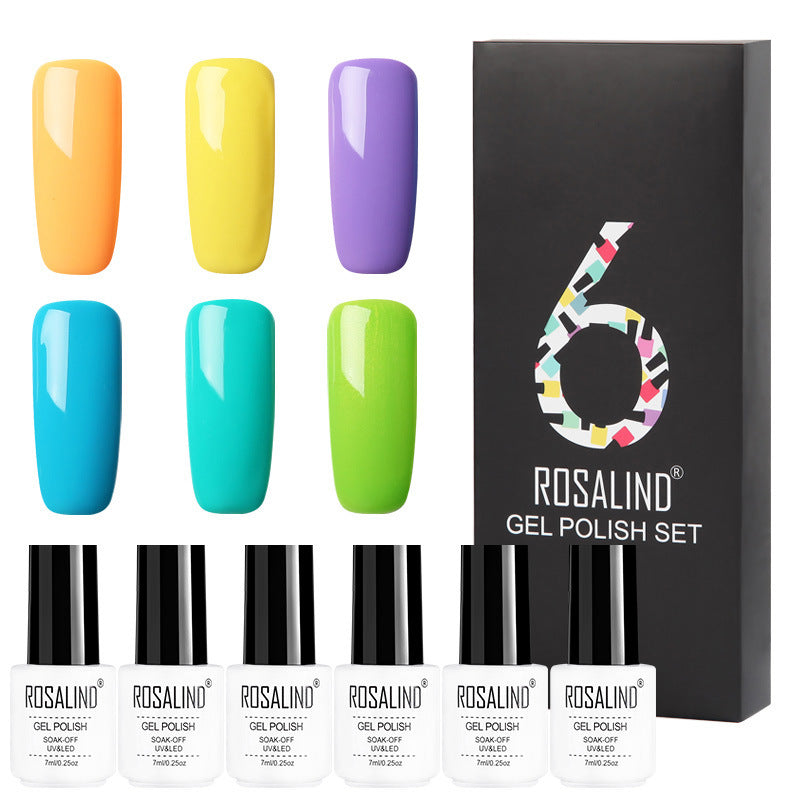 6 Farben Set Einfarbig Gel Polish Set Nagellack Geschenkbox Maniküre