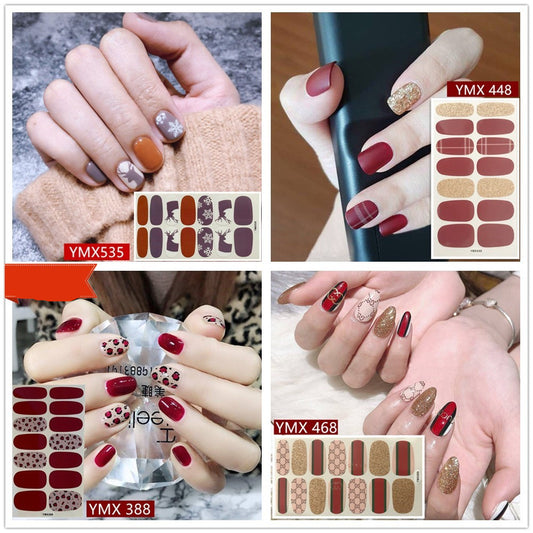 Leoparden- und Glitzer-Nagelsticker – YMX Designserie, Selbstklebende Nail Wraps