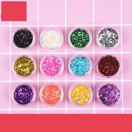 DIY 12 Farben Glitzerset