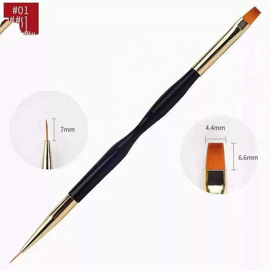 Nagelbürsten Schwarz Gold Xiaoman Taille Doppelköpfig 3 Stifte