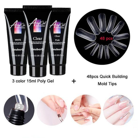 3-farbige Polygel-Pack-Formspitzen