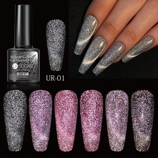 Laser Cat Eye Gel Nagellack Maniküre Crystal Diamond In The Debris Cat Eye Gel Polish