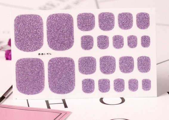 Selbstklebende Glitzer-Nagelsticker für Zehennägel | Weiches Material | DIY Pediküre | 58x93 mm