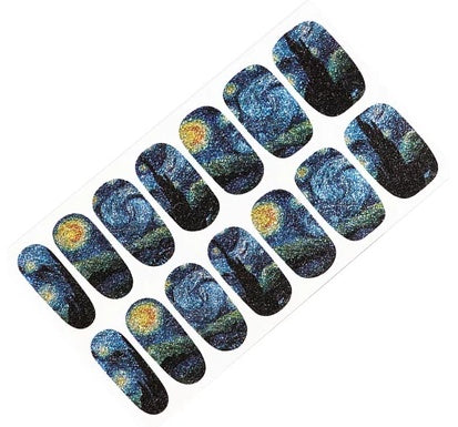 Nagelsticker „Sternennacht“ im Van-Gogh-Design – Selbstklebende Nail Wraps