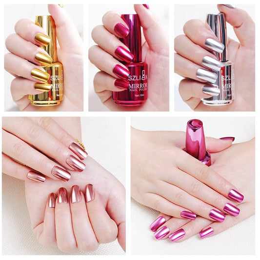 Spiegel silber nagellack metall farbe edelstahl