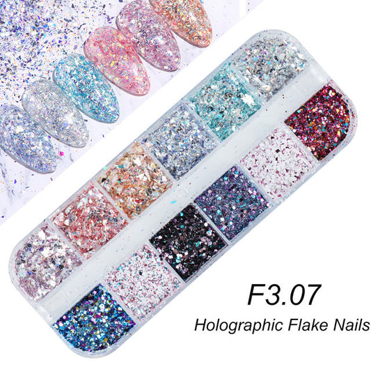 Nagel Gold und Silber Glitter Laser Pailletten