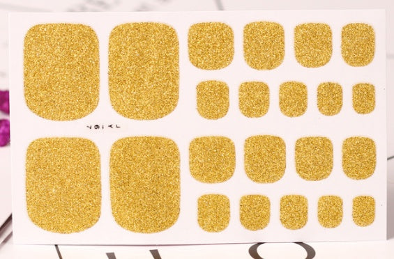 Selbstklebende Glitzer-Nagelsticker für Zehennägel | Weiches Material | DIY Pediküre | 58x93 mm