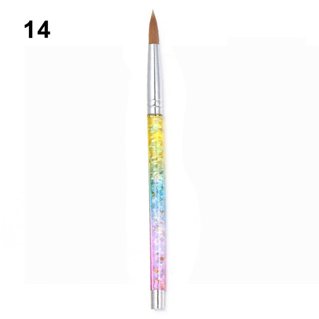 7 Größen Nail Art Pinsel für Acrylpulver Nylon Maniküre