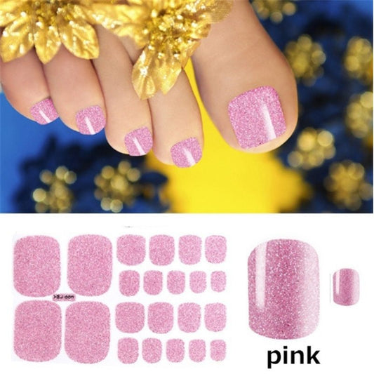 Selbstklebende Glitzer-Nagelsticker für Zehennägel | Weiches Material | DIY Pediküre | 58x93 mm