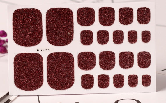 Selbstklebende Glitzer-Nagelsticker für Zehennägel | Weiches Material | DIY Pediküre | 58x93 mm