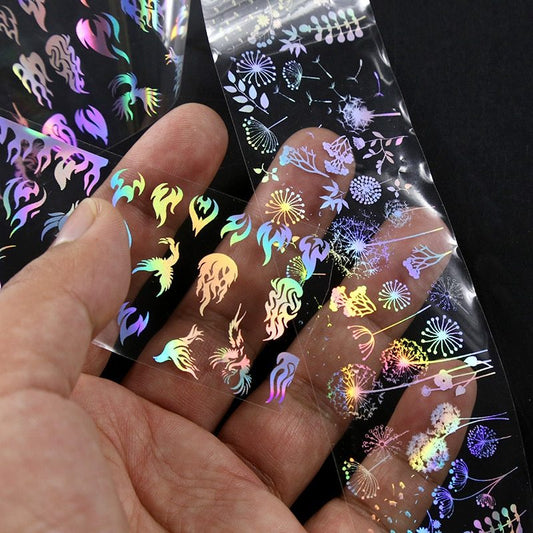 Holografische Nagelfolie – Sternenhimmel-Design | 1m x 4cm | in Flasche