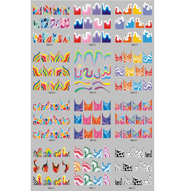 Wassertransfer-Nagelsticker – Abstrakte Muster & Linien | Nail Art Folien für Gel-, Acryl- & Naturnägel