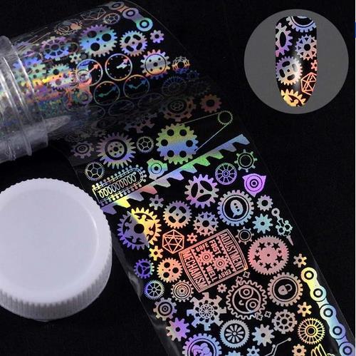 Holografische Nagelfolie – Sternenhimmel-Design | 1m x 4cm | in Flasche