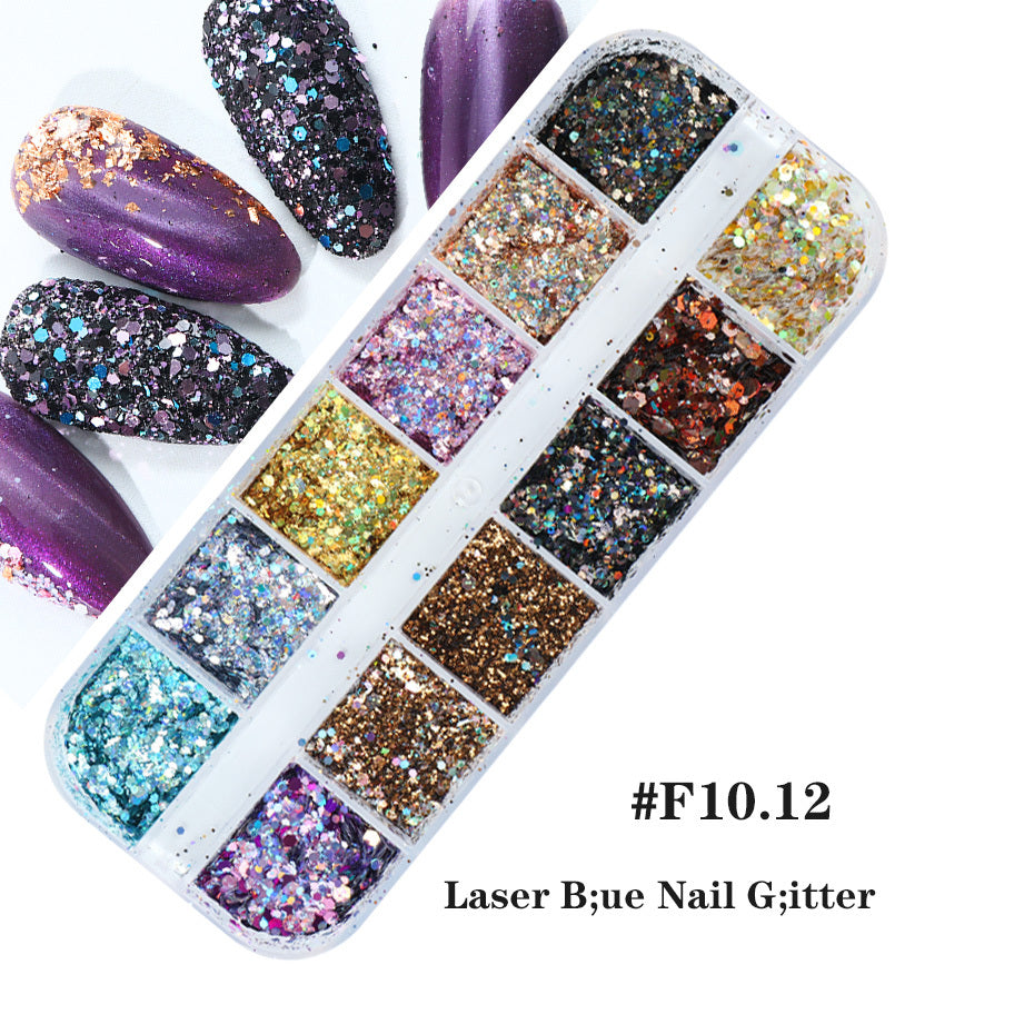 Nagel Gold und Silber Glitter Laser Pailletten