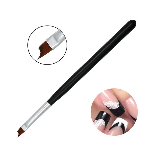 Nagel Stift Blume Halbe Mond Französisch Stift Schwarz Bar Schräge