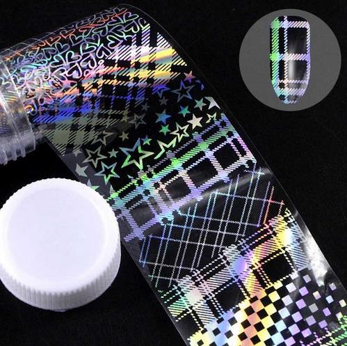 Holografische Nagelfolie – Sternenhimmel-Design | 1m x 4cm | in Flasche