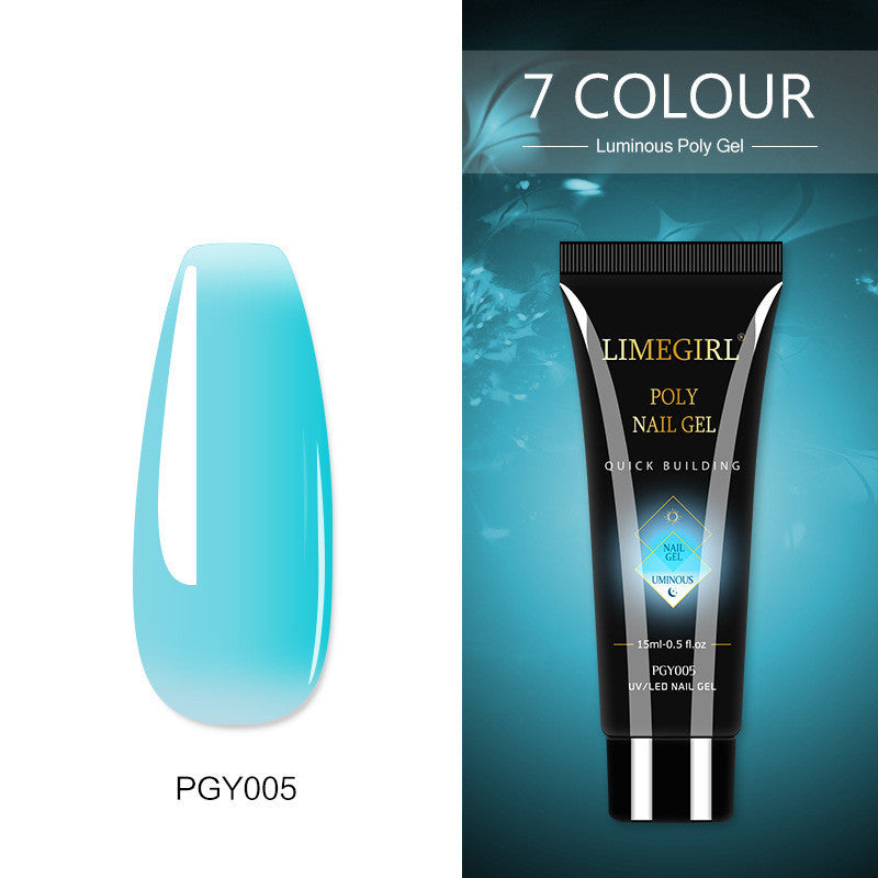 12 farbe Nail art Glitter Pulver Verlängerung Gel Nail art Pailletten Verlängerung Gel Schmerzlos