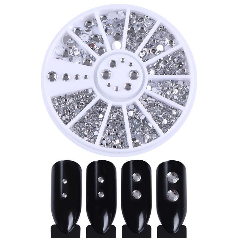 Nagel Ornament Silber Nail art Transparent Kristall
