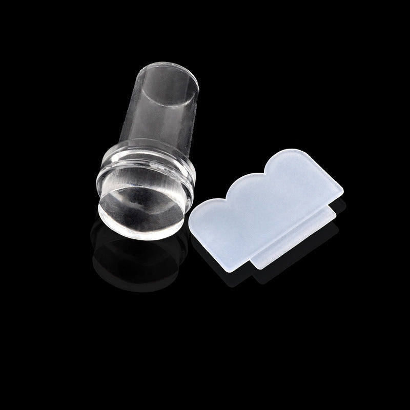 Nail Art Transparent Seal Nail Voller transparenter Griff Seal Head Flower Scraper Print