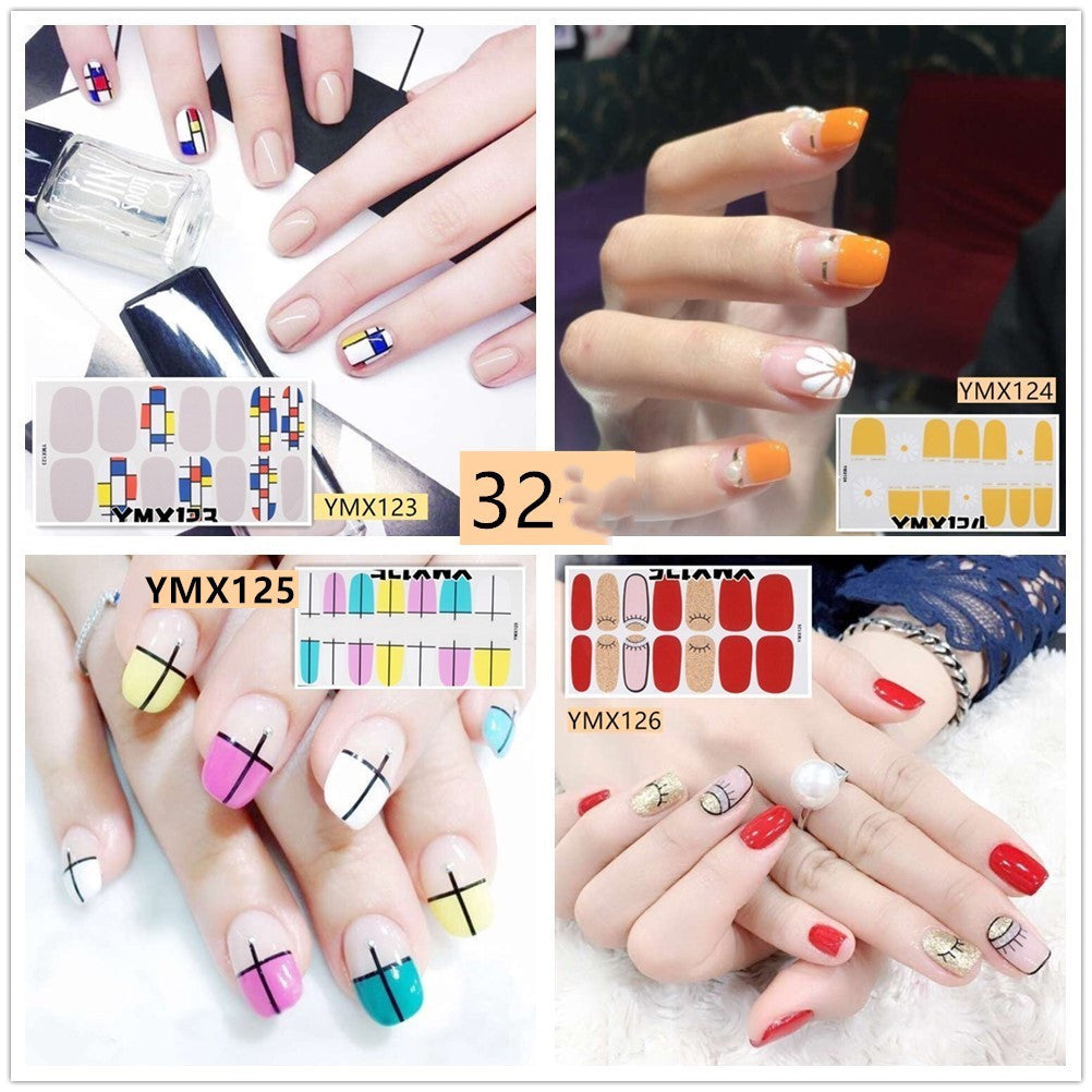 Leoparden- und Glitzer-Nagelsticker – YMX Designserie, Selbstklebende Nail Wraps