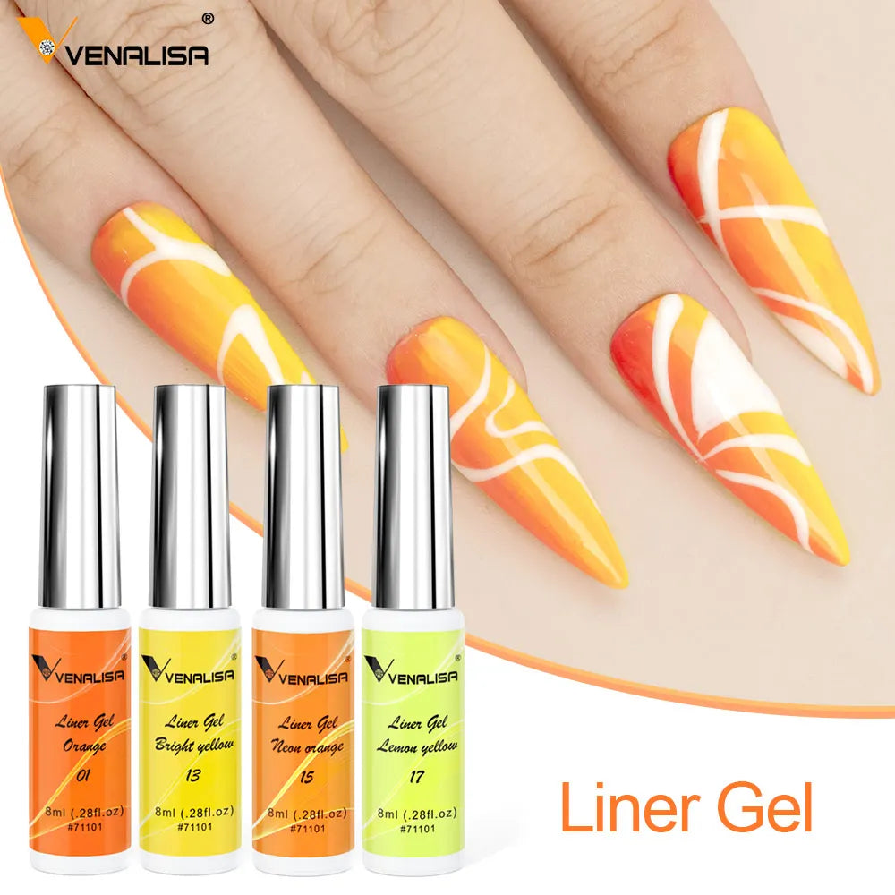 Venalisa Liner Gel 8ml – 21 Farben für Nailart & Feine Linien