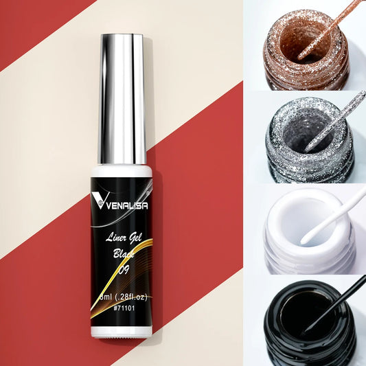 Venalisa Liner Gel 8ml – 21 Farben für Nailart & Feine Linien